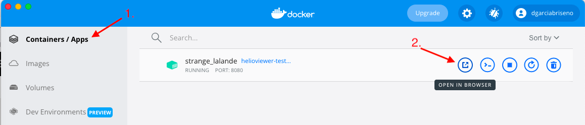 Docker containers/apps