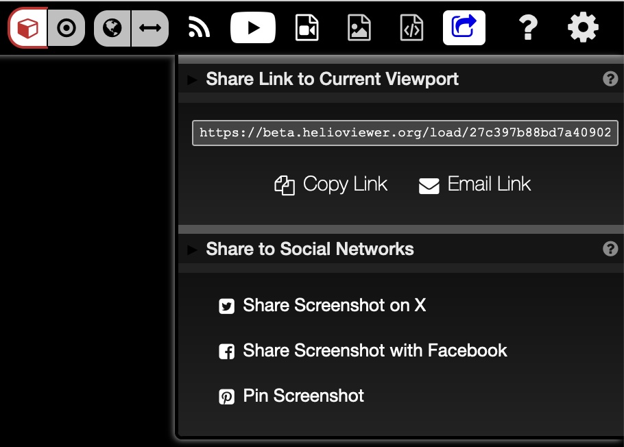 Share link to current viewport dialog